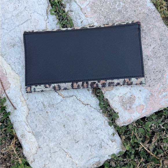 Multicolor Rhinestone Leopard Clutch Envelope Style Bling Glam Indie Sleaze - Picture 4 of 6